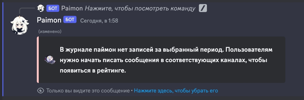 Вывод рейтинга, в случае малого количества сообщений